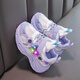 Обувь девочек Kulomi Single Shoes 2025 Новая весна и осень -стиль маленькая девочка модные сети кроссовки детские осенние туфли фиолетовый однослойный однослой 33 размер 20,5 см