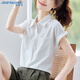 
JEANSWEST shirt for women 2025 summer short-sleeved casual temperament fashionable versatile fashion top for women rose pink M