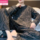 
Modal men's pajamas spring and autumn 2025 new cotton long-sleeved trousers large size casual home clothes autumn and winter QZ9923 L [Suggested 120-140Jin [Jin equals 0.5 kg]]