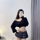 Uniforme de lencería sexy universal seduce a los estudiantes jk minifalda minifalda suéter de cuello bajo falda plisada burlones suéter blanco individual tamaño simple