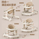 
Xiyoumi walker anti-o-leg baby 2025 anti-rolled multi-function hand-pushed walker for babies over 9 months old milk tea [push rod + meal plate + music plate + foot pad]