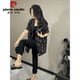 Pier Cardin 2025 Sommer koreanischer Stil modische und modische gedruckte altersreduzierende Anzugjacke für Frauen loser und schlanker koreanischer vielseitiger Anzug Trend 6191# Bildfarbe M Empfohlen 80-100jin [Jin gleich 0,5 kg]