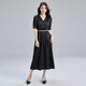 Ehangy International Light Luxury Women's Robe Summer 2025 Nouveau style Fashionable Fashionable Slim et Gentle Evergrande Small Jirt Black [Boîte-cadeau haut de gamme] XL 120-130JIN [Jin est égal à 0,5 kg]