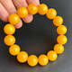 Yuzhi Natural Beeswax Collection Grade Armband Alte Bienenwachs Hühnöl Gelbbber Runde Perlen Männer und Frauen Armband mit Zertifikat Geschenke etwa 13,6 mm G679 Sammlung Waisenkind 22,75g