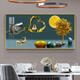 Three-April Tiger and Jiuyu Picture Restaurant Decoration Painting Light Luxury Modern Simple Dining Room Wine Glass Mural Dining Room Dining Table Background Wall Painting 01 - surplus every year 8040 Gold Frame Hand-framed Picture Frame + Light Luxury