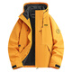 JEEP SPIRIT Jeep Jacket for Men and Women Spring and Autumn New Outdoor Mountaineering Casual Jacket Detachable Three-in-One Couple Same Style for Men and Women - Maple Leaf Yellow Three-in-One/Detachable L