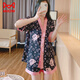 Catman (Miiow) Новый летний ледяной шелк Silk Satin Satin Pajams для женских шорт Кардиган Удобный роскошная домашняя одежда с двумя частями 854# двойной короткий зеленый леопардовый принт m