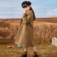 DISNEY girls' thickened woolen coat autumn and winter medium-length style college style new style milk tea color 120