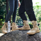 Professionelle High-Top-Wanderschuhe im Freien atmungsaktive Wanderschuhe Wanderschuhe Reißverschluss Kämpfe wasserdicht und nicht rutsch für Frauen, leichte und weiche Sohle für Frauen, Sandfarbe (Canvas Reißverschluss) der gleiche Stil für Männer und Frauen, 37 Lederschuhe, eine Größe, die größer als Sportschuhe ist
