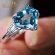 HEEKAIYI 1.845 carat aquamarine ring aquamarine heart of the ocean color beauty selection 1.8 carat Santa Maria aquamarine