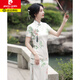 Pierre cardin (pierre cardin) cheongsam koi national style 2025 new summer young style college entrance examination flag winning small fresh daily wearable 683 [persimmons and persimmons] S