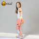 B.Duck children's swimsuit women's split long-sleeved trousers sun protection medium and large children new quick-drying baby swimsuit pink 110 (85-100cm_13-20Jin Jin equals 0.5 kg)