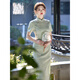 Moiselle Green Cheongsam для ежедневного носимого 2025 Нового стиля вступительного экзаменационного флага.