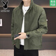 Playboy stand collar jacket men's spring and autumn 2025 new high-end casual trendy jacket men's work clothes green spring and autumn style L 125-145Jin Jin equals 0.5 kg