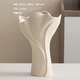 Mudingding modern minimalist style plain-burnt frosted white ceramic art vase Nordic flower ornaments high-end gift