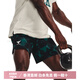 Under Armour UA Project Rock Johnson Print Woven Print Fitness Running Training Shorts 1377438 Green 722 L