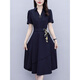 Gsrangs Temperament Frauen Sommerkleid von einer 50-jährigen Frau 40-ein-Eins-Mutter in der mittleren Alter, die ihren Bauch bedeckt, um sie abschlafen 9905 Marineblau M Vorschlag 97-107jin [Jin gleich 0,5 kg]