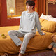 Pang Donglai DL Spring and Automne Pyjamas pour hommes Coton Purs à manches longues pantalons coréens Des costumes décontractés en vrac peuvent être portés à l'extérieur pour les vêtements d'été, d'automne et d'hiver. Military Green_zy9902 L (recommandé 100-130jin [Jin est égal à 0,5 kg]))