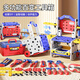 Screw screw assembly tool box for children's toys for boys 3 to 6 years old electric drills to disassemble and repair Deluxe version of three-deforming tool table_trolley box_roller slip