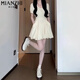 
Cotton tea break French square collar short-sleeved dress for women in summer 2025 new style slim and small high-end temperament long skirt 850 black long skirt [high quality 35.5] L 110-125Jin [Jin equals 0.5 kg]
