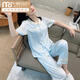 Modal summer new ice silk cool pajamas for women thin short-sleeved trousers ins Korean version of Bluebell Flower Sweet Home Clothing High Quality-YFY9905 [Short-sleeved trousers] M [Suggested 80-100Jin [Jin equals 0.5 kg]]