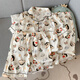 
Long Night Crayon Shin-Shin-Sun pajamas Crayon Shin-Shin-Sun pajamas Women's Summer 2025 New Pure Cotton Gauze Short Sleeve Cute Internet Celebrity Yunduo Cotton-J9901# Paradise Puppy Three-Piece Set M [Suggested 75-100Jin [Jin equals 0.5 kg]]