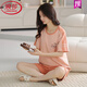 Langsha (Langsha) Coton Pure Coton Summer Pyjamas Femmes Pilover Pyjamas Summer Shorts à manches courtes confortables et décontractées Ensemble de vêtements de maison Z9855 [Picture principale] L [suggéré 100-120 Jin [Jin est égal à 0,5 kg] à porter]