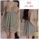 Französische romantische Spitzenspitzen -Hosenträger Nachthemd Herbst und Winter Sexy Pure P3772 Grün M p3886 Grün (Shorts) M.