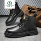 Woodpecker Spring and Summer Nouveaux chaussures de travail Mid-Top Boots Chaussures masculines Chaussures en cuir décontractées imperméables Chaussures de travail pour hommes 999 Brown Single [Picture principale] 39