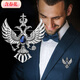 European and American men's suit jacket corsage with spring flowers, men's collar pin, shirt collar button, crystal gem eagle brooch, British style, golden ruby