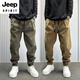 
JEEP SPIRIT pants for men's summer new straight-leg casual pants khaki versatile men's harem pants solid color micro-cone work pants light green thin* style M 110-138Jin[Jin equals 0.5 kg]