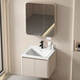 Dafify Petit appartement armoire de salle de bain en céramique Cerme de lavabo de salle de bain intégrée combinaison de salon de balcon pour lavabo à la crème à la crème à la crème F7020.