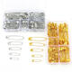 Old-fashioned safety pins multi-size brooch materials handmade diy jewelry paper clip tools boxed pins boxed pins gold-150 pcs/box