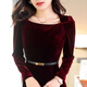 HomeSee Light Luxury International Brand High-Dee Robe Bourgogne Velvet Female Tempérament Xi Robe de mariée de mère-nom de mère Xi Robe de mère-nom bordeaux (Band Belt Hz) L Convient pour 106-115 Jin [Jin est égal à 0,5 kg]
