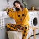 Unmarkierbar und ausgezeichnet L-Pyjamas für Frauen im Herbst und Winter Pure Cotton Niedliche langärmlige Prinzessinstil koreanische Version Set Student Cartoon Sommer Muji Muji Champagner Farbe GXT9922 M (Empfohlen 7595jin [Jin gleich 0,5 kg]))