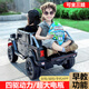 Junyi Mercedes-Benz children's electric car toys Mercedes-Benz pickup truck electric car rides a child's car remote control four-wheel off-road high-end red hard tires + large battery + four-driver + leather pictures 150 children's songs Shunfeng