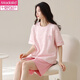 El pijama modal para mujeres para pantalones cortos de verano, algodón redondo del cuello delgada del hogar dulce del hogar se puede usar fuera de Z9855 m [recomendado para usar 80-100Jin [Jin iguala 0.5 kg]]