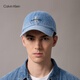 Calvin KleinJeans men and women simple ck embroidered letters trendy retro curved veil denim baseball hat gift HX0278 458-Denim Blue One Size OS