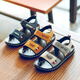 Bafdani Jungen Sandalen echtes Leder 2025 Neue Sommer mittelgroße Kinder weiche Sohle lässige Jungen Beachschuhe Anti-Rutsch-Kinderschuhe 9902 Blau Größe 26 Innere Länge 16,8 cm