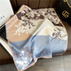 
Story Life Spring and Autumn Korean style thin style splicing tie-dye floral geometric silk mulberry silk scarf 53 small square scarf workplace women 14107-Coffee color 53*53cm