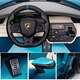 COSCO JUVENI LE children's electric car Lamborghini toy car four-wheel drive remote control can sit adults and babies 1-2-3-6 years old gift, painted blue, two seats + MP4 LCD screen + 22v large battery, genuine authorized birthday gift