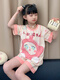 Pyjamas Girls Pure Cotton Summer Kurzärmelige 2025 neue Kinder süße Cartoon Girls Home Kleidung mittlerer und großer Kinderanzug 831 165 [l Code] 160-165cm100-115jin [Jin entspricht 0,5 kg]
