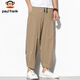 
Big Mouth Monkey (Paul Frank) nine-point pants for men summer loose casual pants for men cotton linen linen bloomers tied feet men's pants ginger 2XL