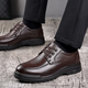 YRC Yierkang Chaussures pour hommes pour le printemps et l'été en cuir authentique Vache de vache respirante chaussures en cuir décontractées pour les affaires formelles d'âge moyen et les chaussures de papa âgées 6627 Brown 39