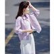 
Shangjing casual jacket for women in summer new women's commuting versatile lapel fashionable light and comfortable sun protection short jacket for women