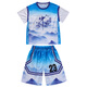 Boys summer uniforms set fashionable children's summer basketball uniforms medium and large children sports short-sleeved quick-drying clothes Chinese style DMG-9922-23 uniforms-blue 120 Recommended height 110cm