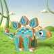 Holzkugeln, Jurassic-Dinosaurier, zusammengebaute Dinosaurier-Bausteine, zusammengebaute Spielzeuge, frühe Bildung, pädagogisches Geburtstagsgeschenk, Stegosaurus-Kindertagsgeschenk