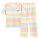 Yalu new pajamas for women in spring and summer Xinjiang cotton short-sleeved trousers thin cotton cute student home clothing women's suit XYZ9721 M