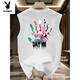 
Playboy (PLAYBOY) summer pure cotton loose large size vest men's trendy sweatshirt white [large picture of front left and back of vest K838 SAYHI S recommended 70-80Jin [Jin equals 0.5 kg]
