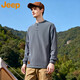 Jeep (JEEP) American brand Henry collar long-sleeved T-shirt men's 2025 spring and autumn bottoming shirt new loose sports top men white M 90-110Jin Jin equals 0.5 kg